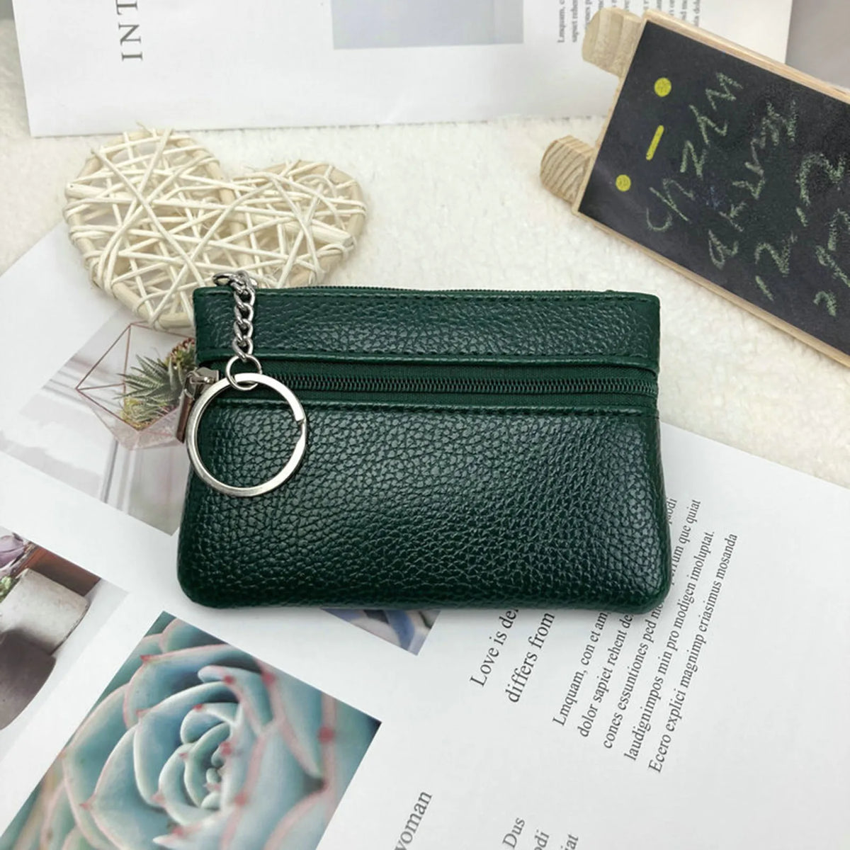 Women's PU Leather Coin Purse | Compact Zip Wallet with Loop