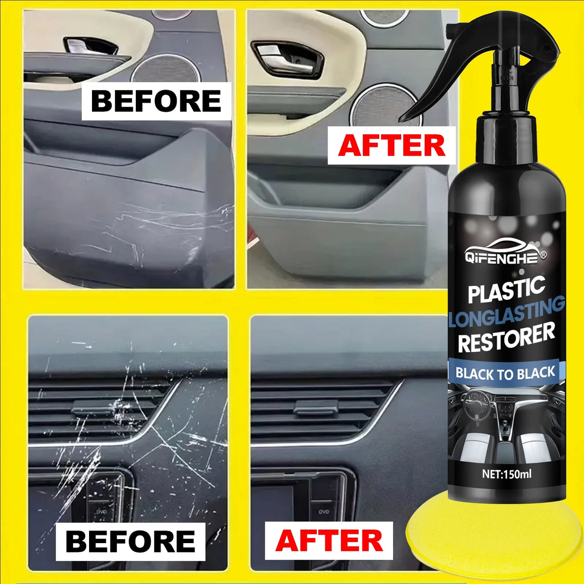 Car Plastic & Tire Restorer – Crystal Coating Dashboard Wax