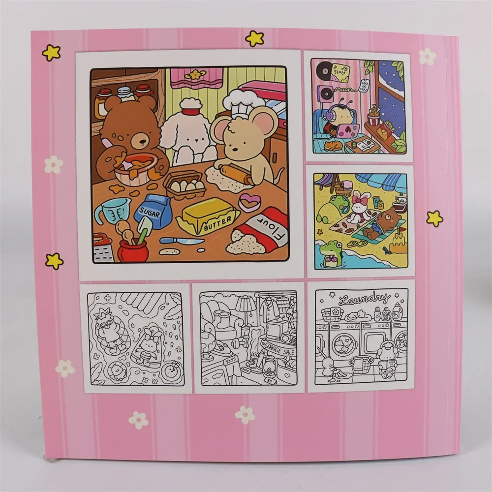 Halloween Coloring Book COZY FRIENDS Adults Teens Featuring Adorable