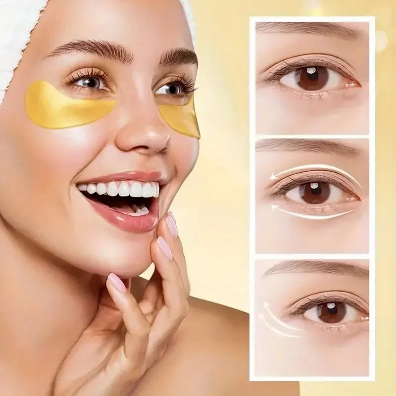 24K Gold Collagen Eye Mask – Firm, Brighten & Hydrate (60 pcs)
