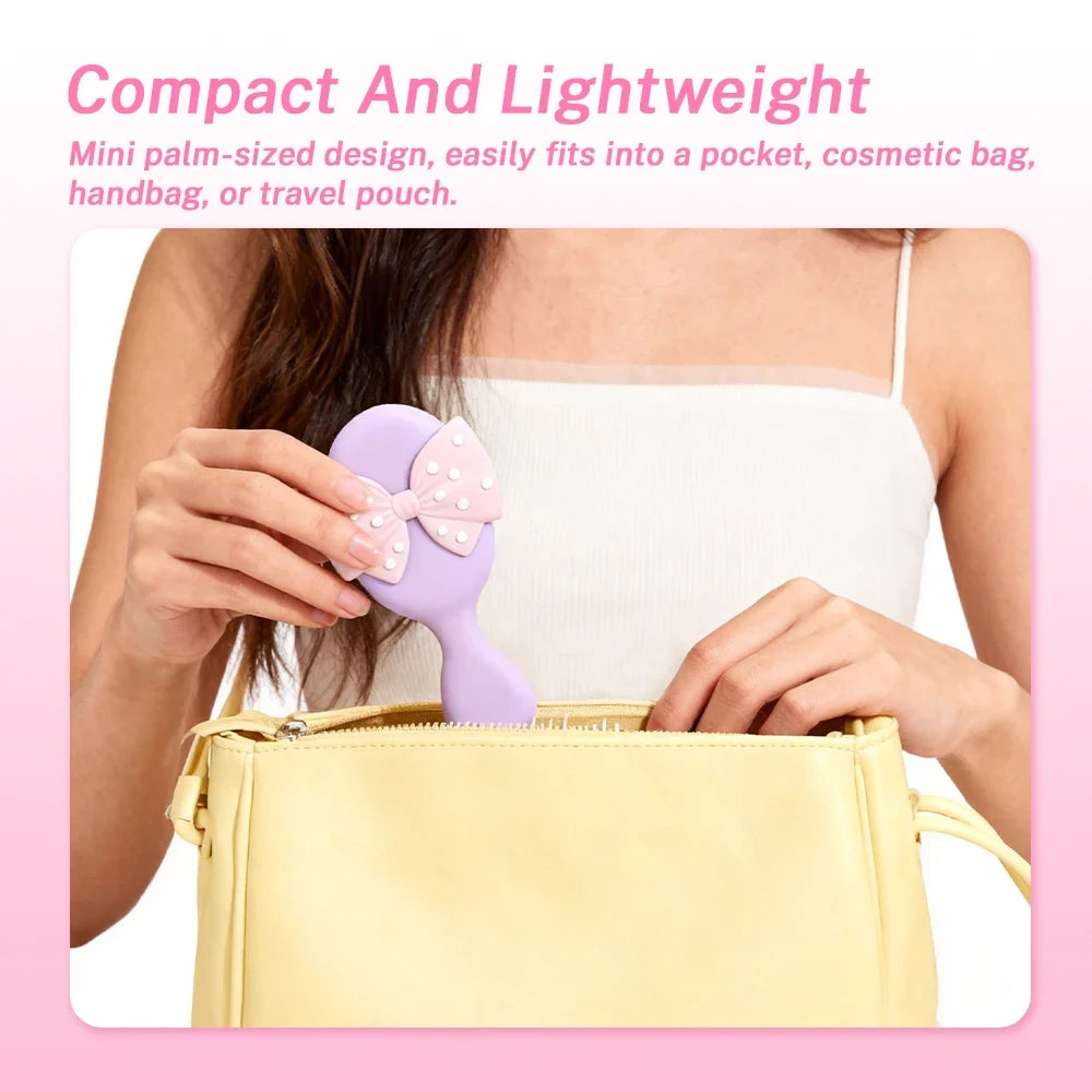 Mini Polka Dot Bow Air Cushion Hair Brush – Detangling Comb
