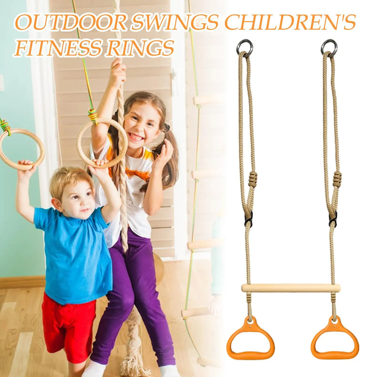 Ergonomic Monkey Bar Trapeze Swing for Kids & Adults