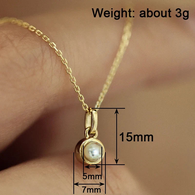 Huitan Gold Simulated Pearl Pendant Necklace – Bridal Wedding