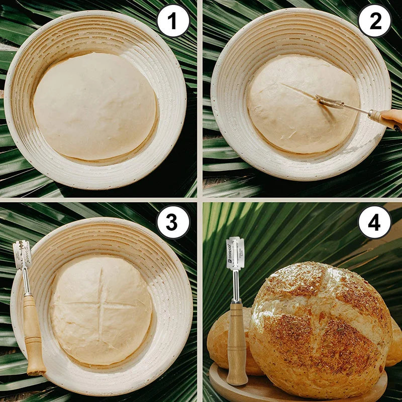 5-Piece Bread Baking Tool Set – Stainless Steel & Wood Handle