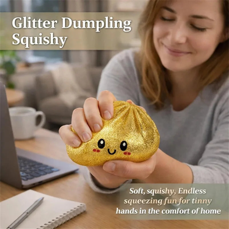 Glitter Dumpling Squishy Stress Relief Sensory Squeeze Toy