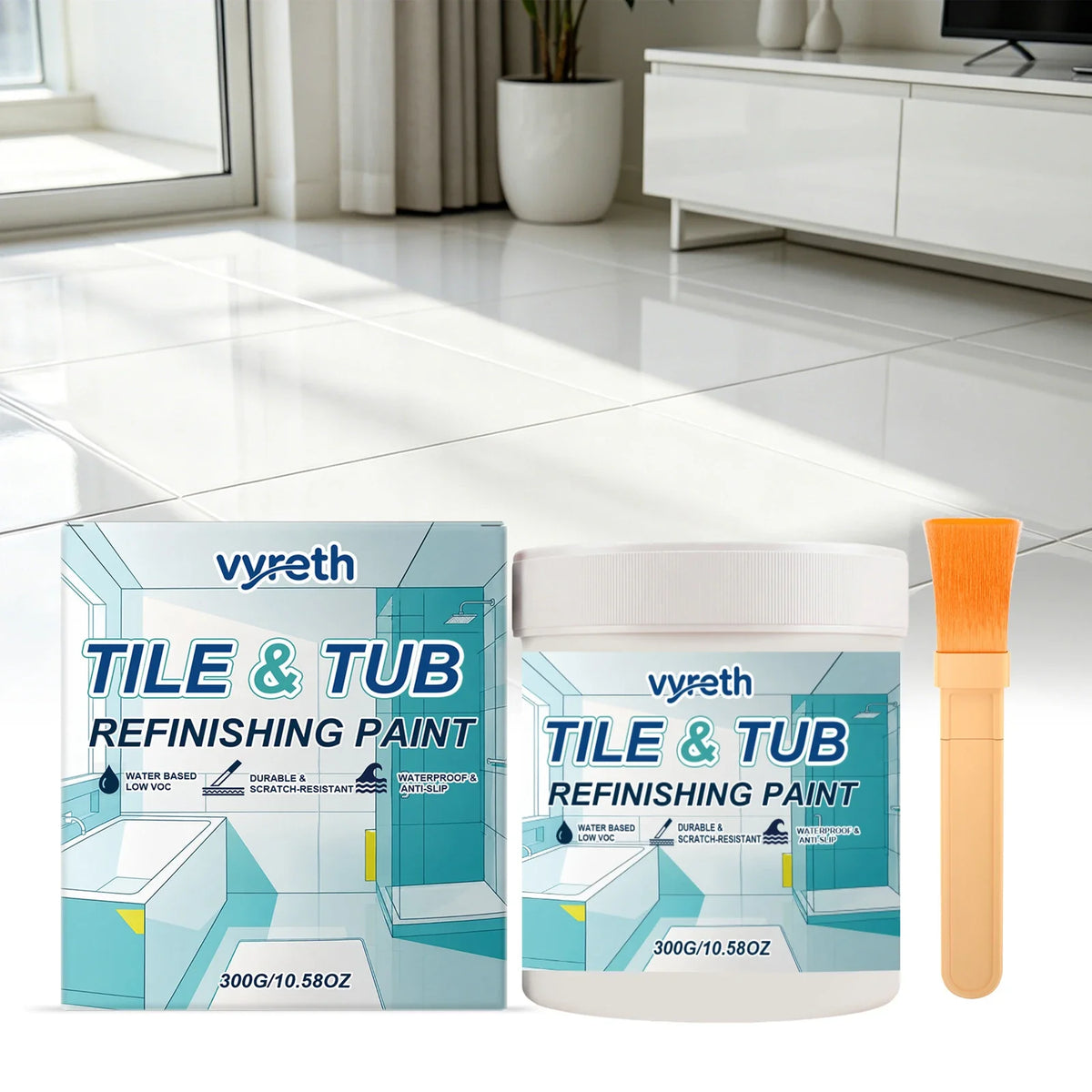 Tile & Bathtub Refinishing Paint Kit – Waterproof DIY Coating