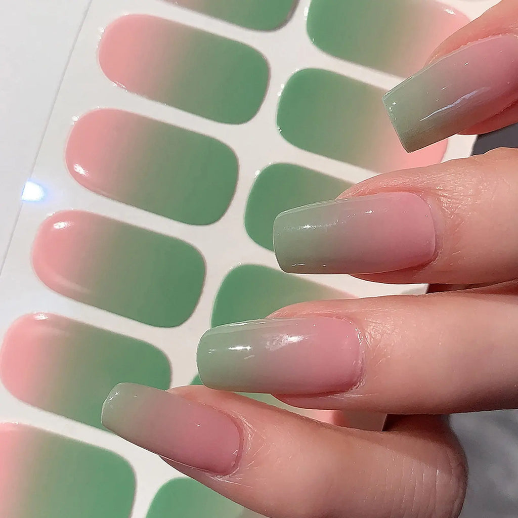 Semi-Cured Gel Nail Wraps – Gradient Multi-Color Stickers