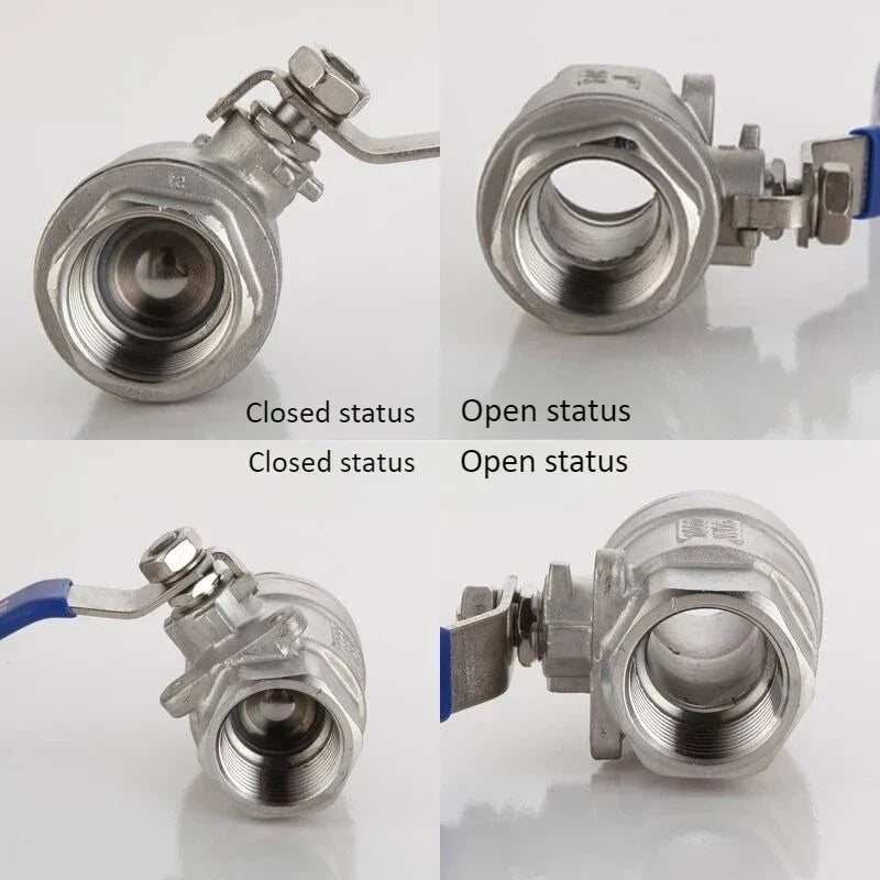 304 Stainless Steel BSP Ball Valve 1/4" to 2" Female Thread