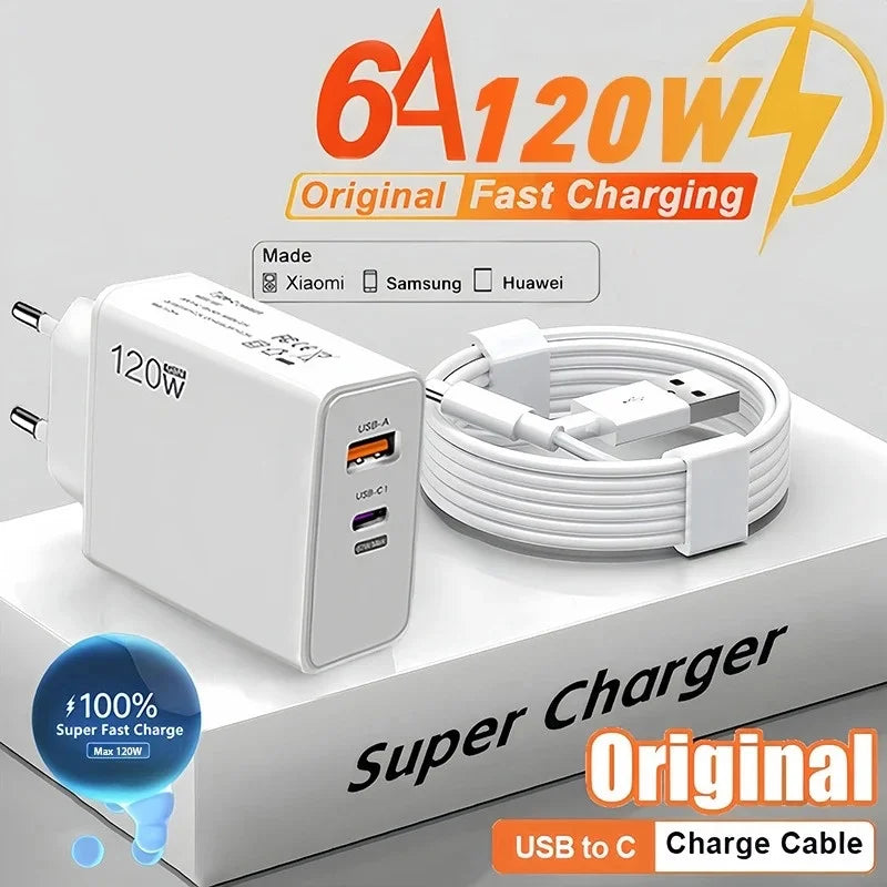 120W USB-C PD Fast Charger | iPhone Samsung Xiaomi Huawei