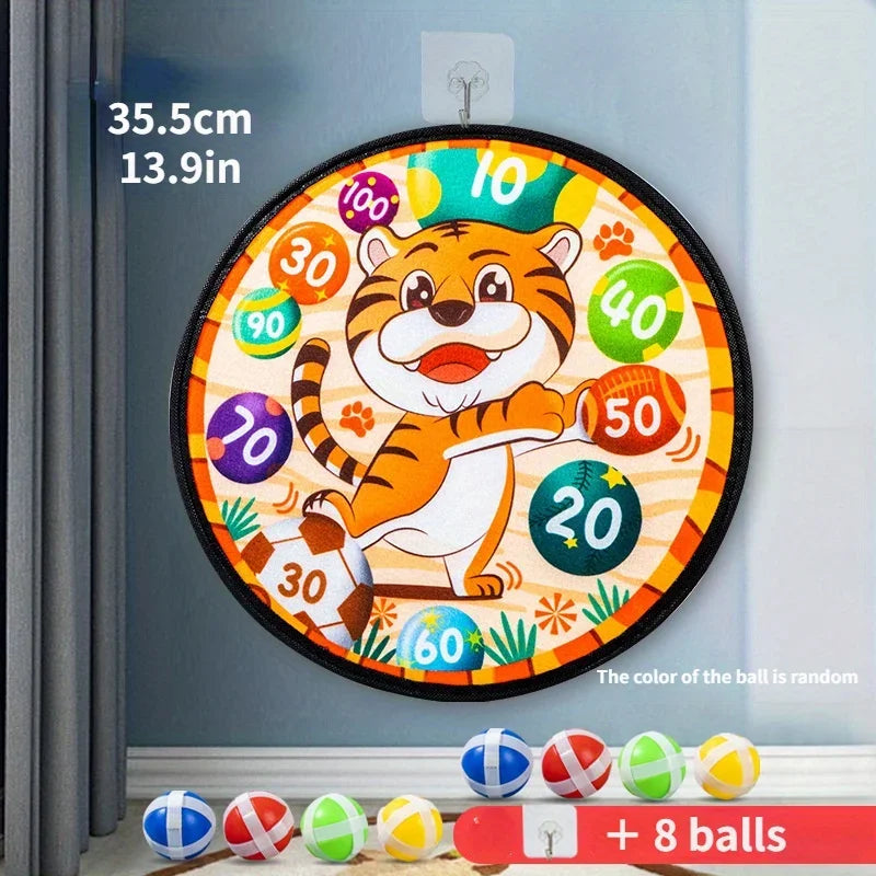 Family Interactive Toys Game Sticky Ball Dart Target Cartoon Pattern