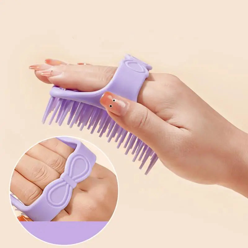 Hollow Out Hair Brush Scrubber Shampoo Scalp Scrub Massager Gentle