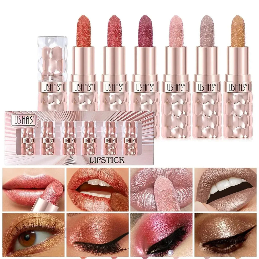 USHAS Metallic Liquid Lipstick Set – Waterproof & Long-Lasting