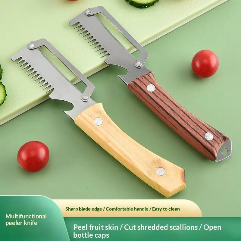 3-in-1 Vegetable Peeler – Scallion Shredder & Bottle Opener