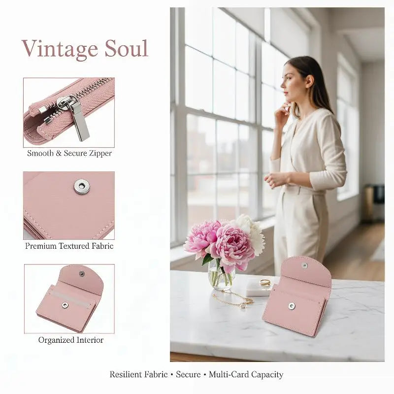 Women's Compact PU Leather Wallet – Card Holder & Coin Purse