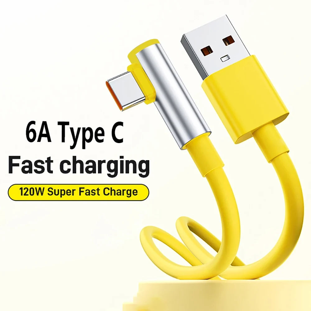 120W 6A USB-C Fast Charging Cable 90° Elbow – Xiaomi & POCO