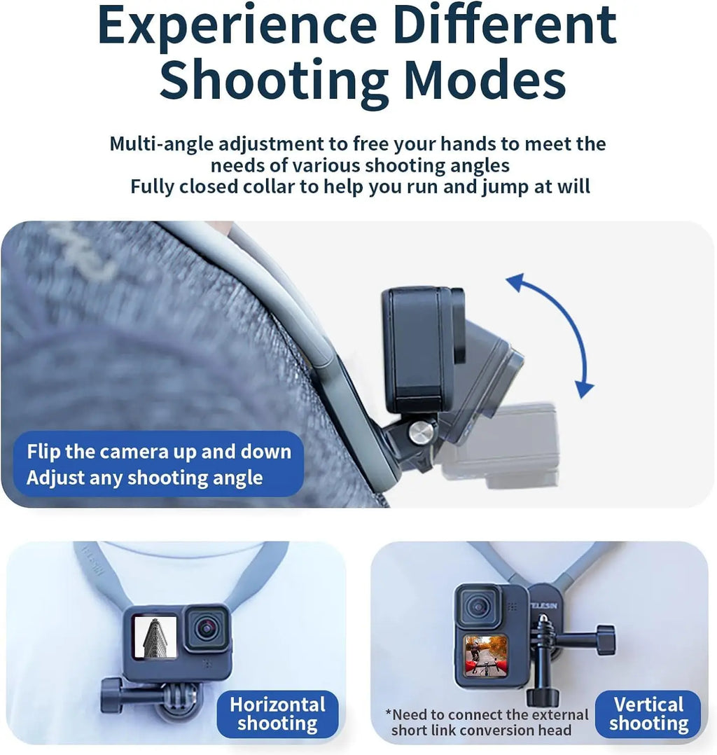 TELESIN Magnetic Neck Mount with Phone Holder | GoPro & DJI