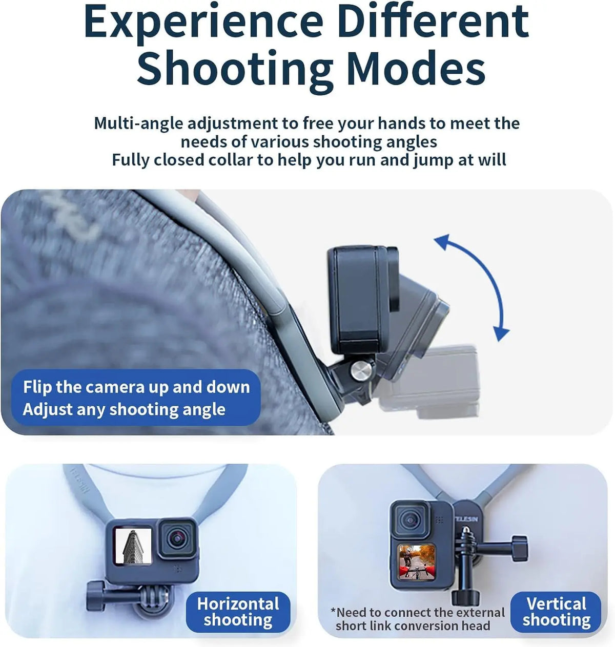 TELESIN Magnetic Neck Mount with Phone Holder | GoPro & DJI