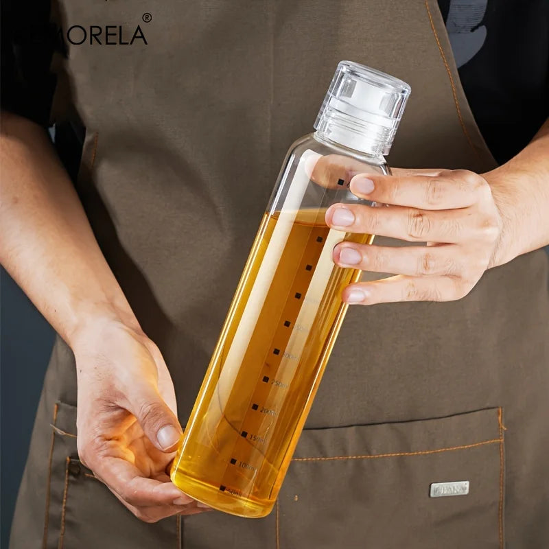 KEMORELA Glass Oil Bottle with Scale | 300/450/600ML Dispenser