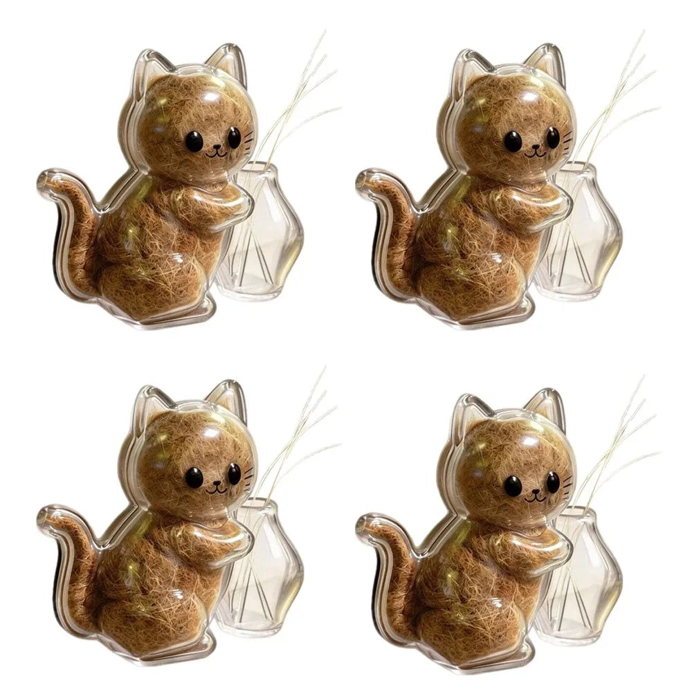1 2 Cat Shape Creative Magnetic Refrigerator Sticker Pet Beard Hair