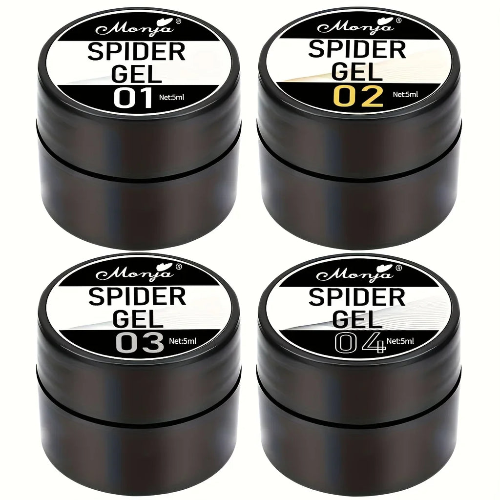Elastic Carving & Painting Nail Gel Polish – 4 Color Set