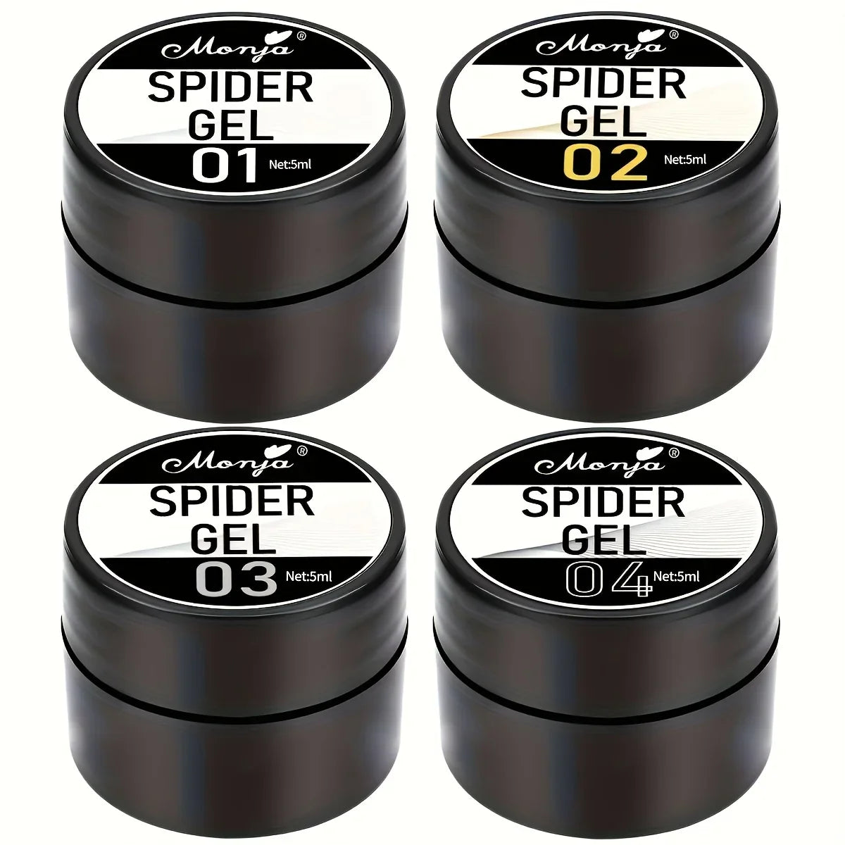 Elastic Carving & Painting Nail Gel Polish – 4 Color Set