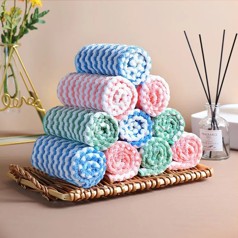 Super Absorbent Coral Fleece Dishcloths | Kitchen & Glass Cleaning