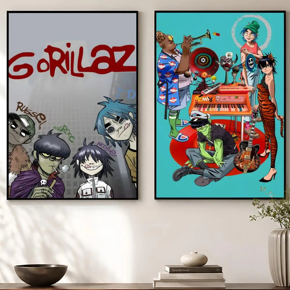 Gorillaz Album Poster – Self-Adhesive HD Wall Art Decor