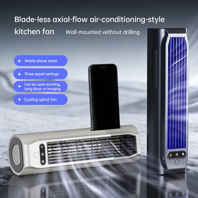 Cross-Flow Tower Fan – Desktop, Wall-Mount & Phone Holder