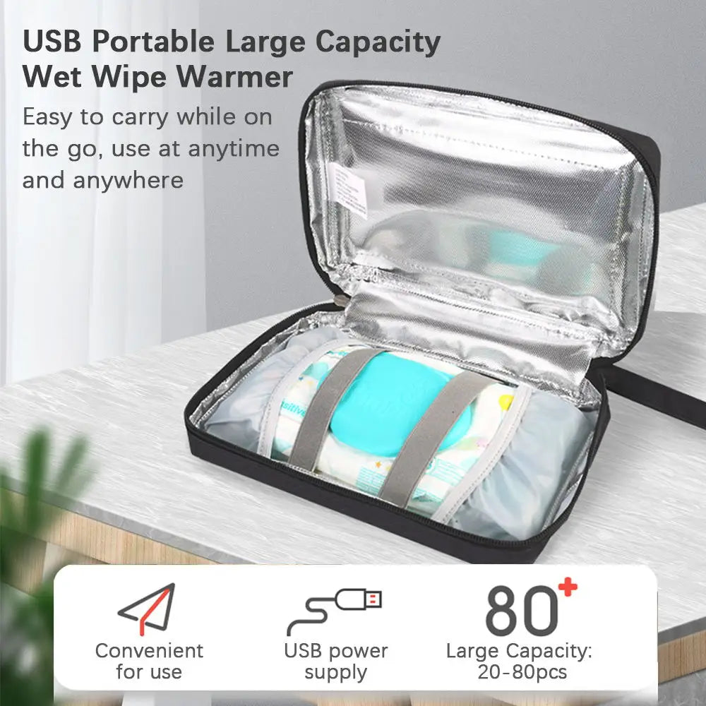 Portable USB Baby Wipe Warmer | Adjustable 30–60°C