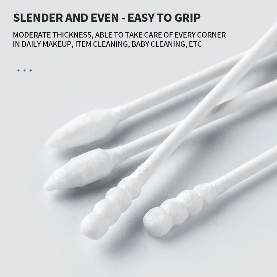 200-Pack Double-Ended Cotton Swabs – Makeup & Personal Care