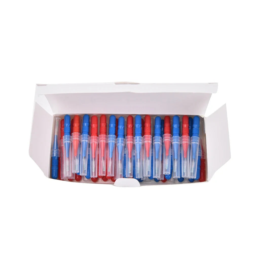 50-Piece Dental Floss Picks – Interdental Brush & Toothpick