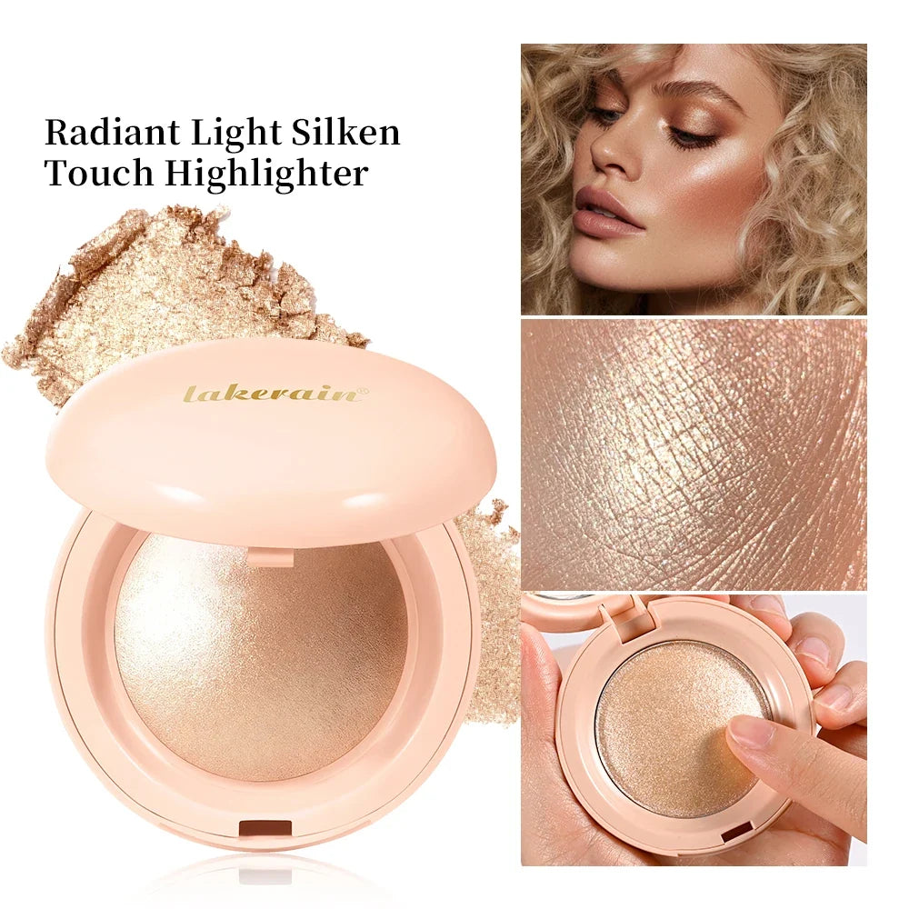 Lakerain Baked Shimmer Highlighter Powder – Waterproof, 4 Shades