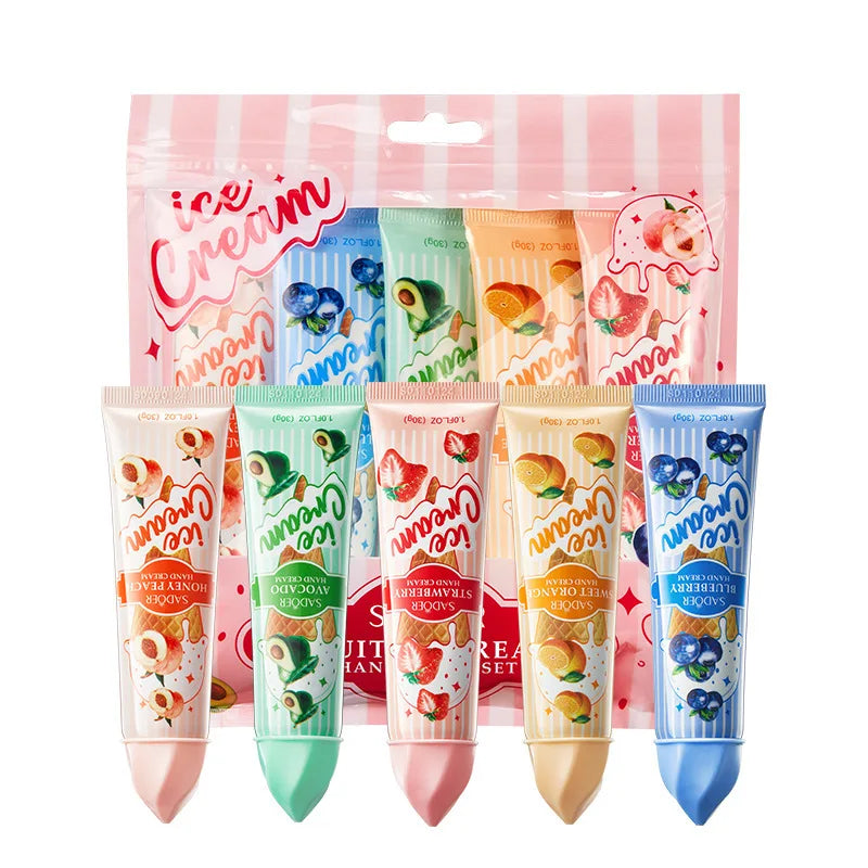 Fruit Ice Cream Hand Cream Set 5-Pack | Hydrating Moisturizer