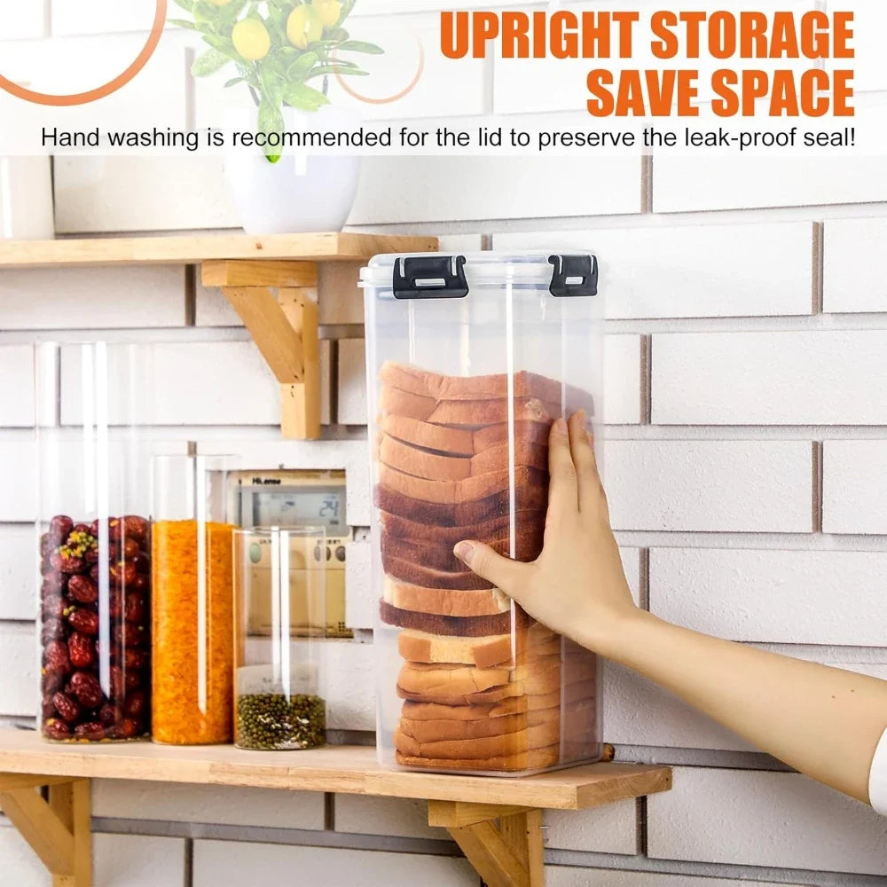 Airtight Bread Box with Drawer Tray & Sealing Lid – Clear