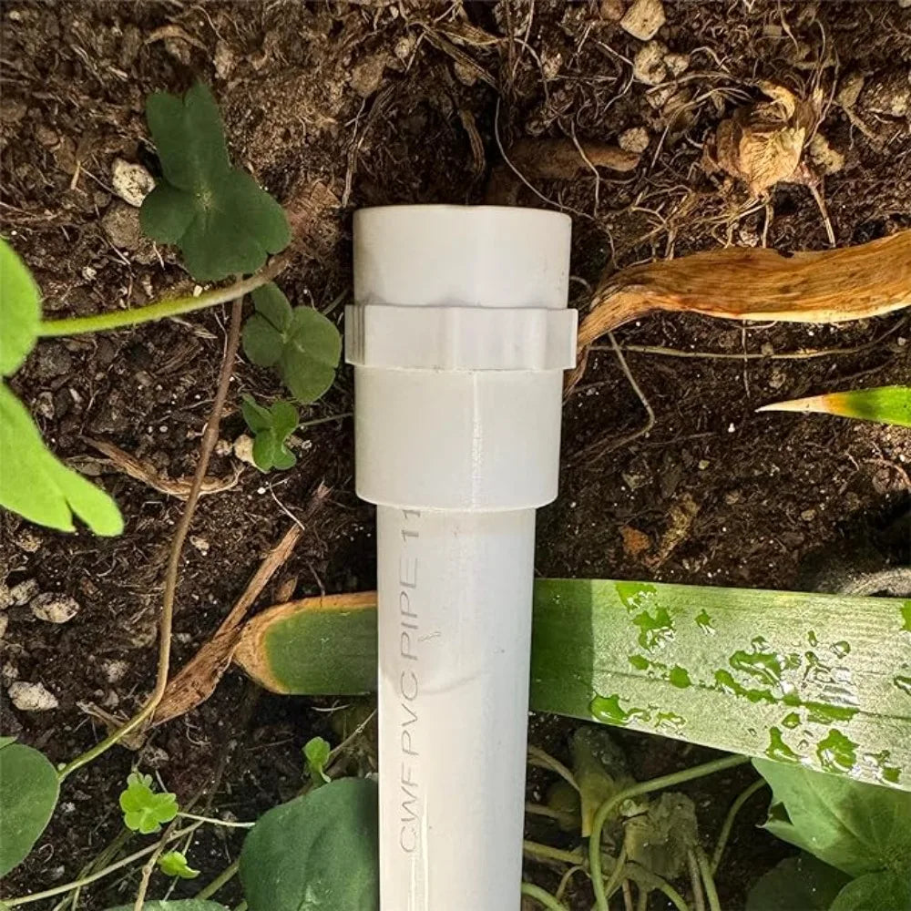 2-Pack PVC Straight Pipe Connectors for Garden Irrigation 1/2"
