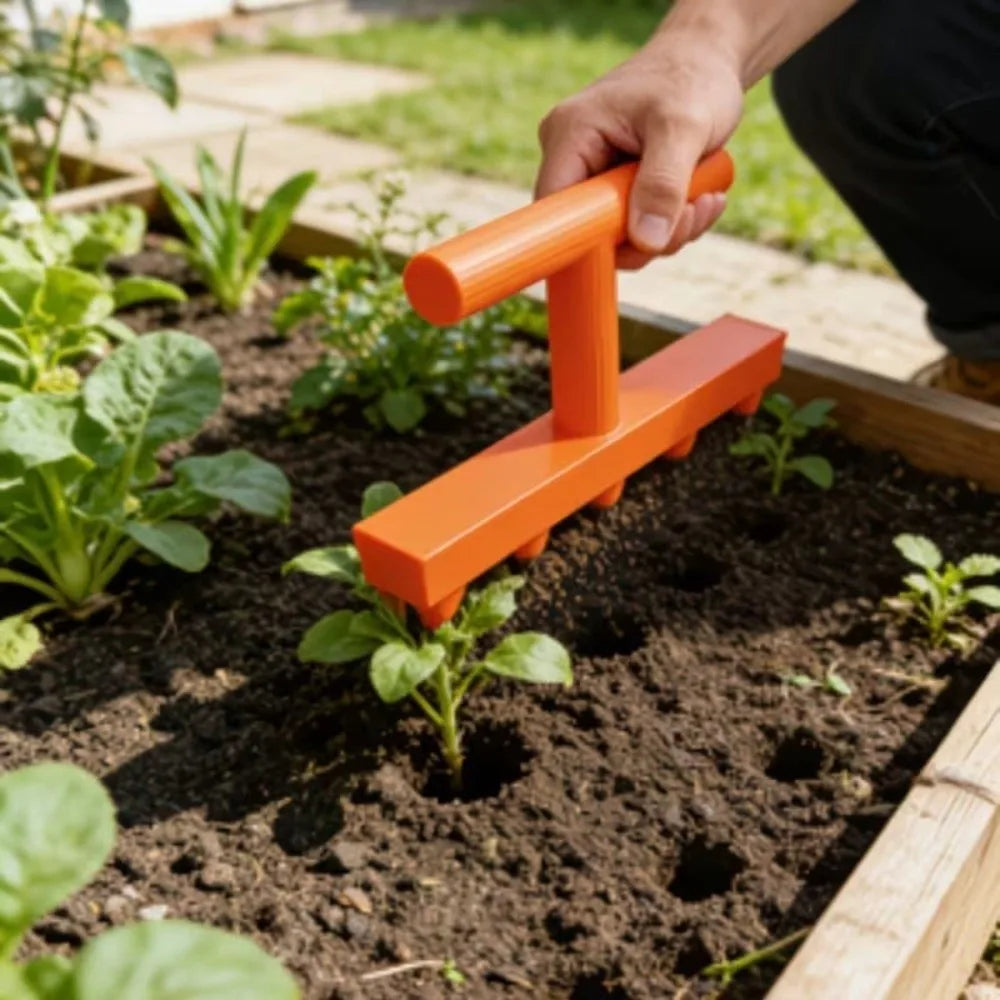 5-Prong Manual Soil Hole Drill Tool | Ergonomic Garden Planter