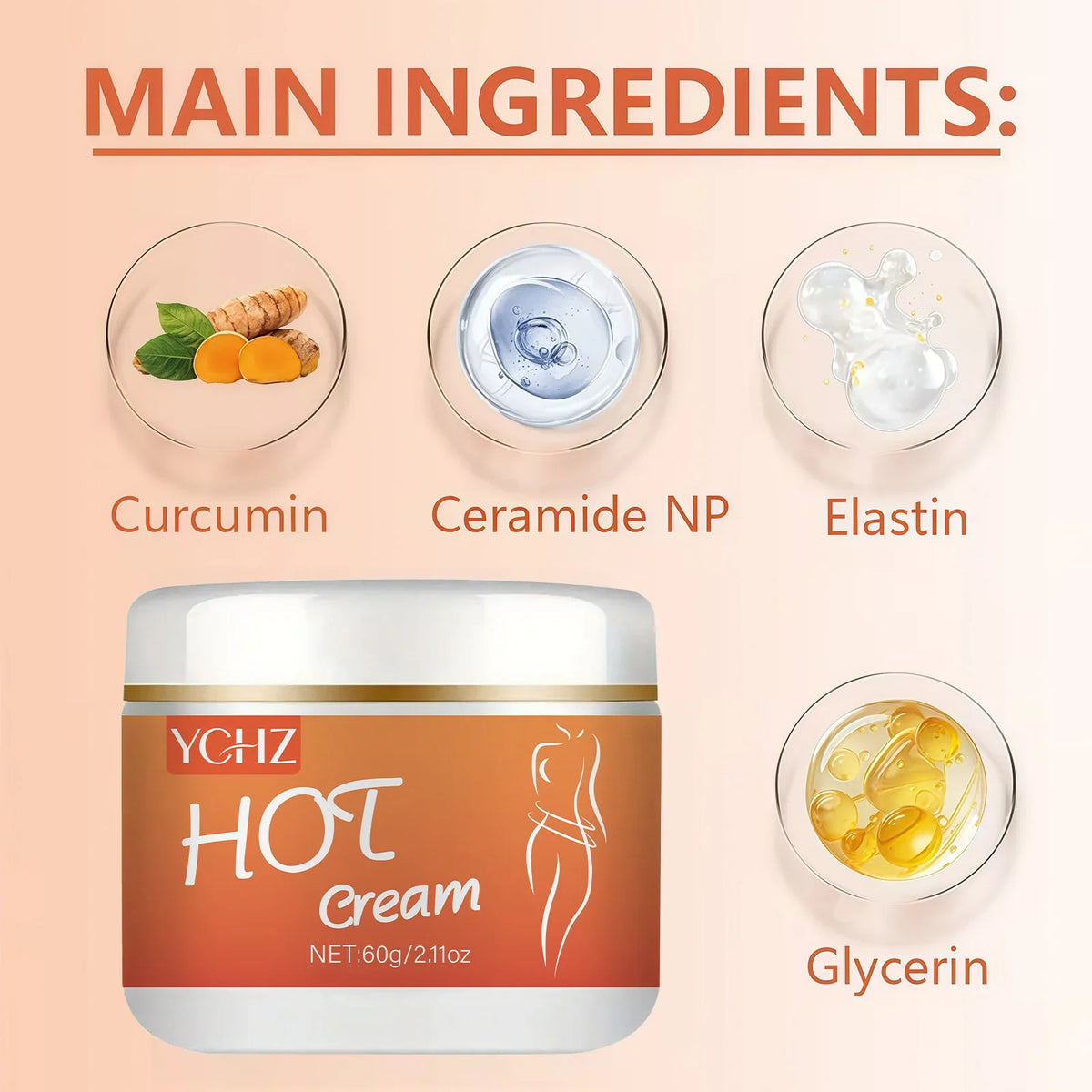 YCHZ Firming Body Cream 60g – Non-Greasy, All Skin Types