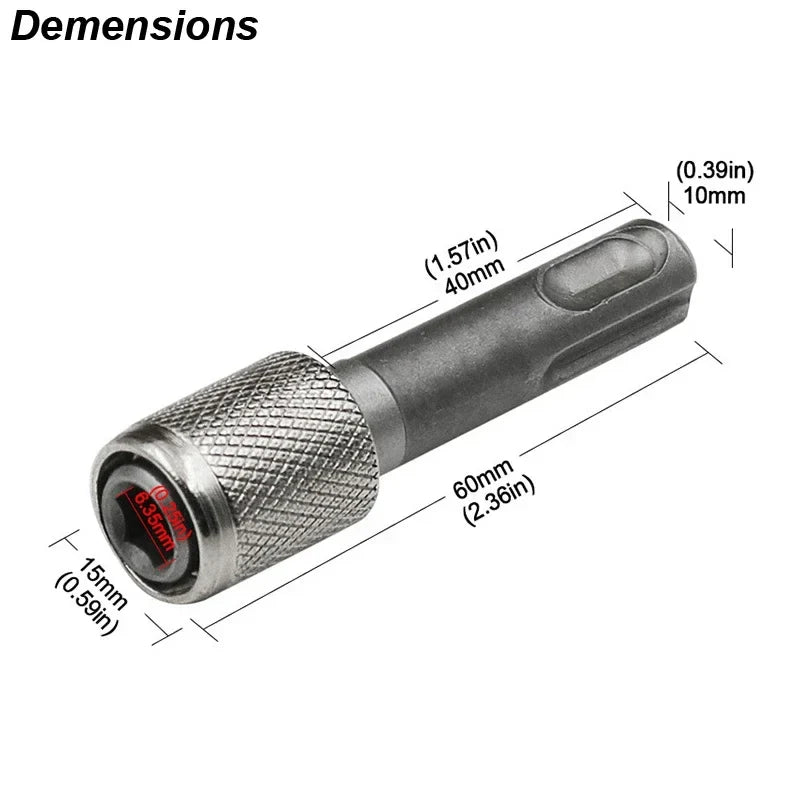 SDS Plus to 1/4" Hex Shank Adapter | Drill Bit Converter