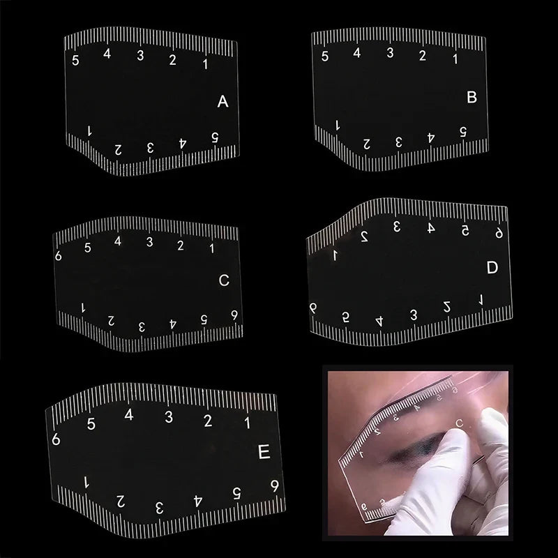 5-Pc Eyebrow Stencil Ruler Set – Brow Shaping & Design Tool
