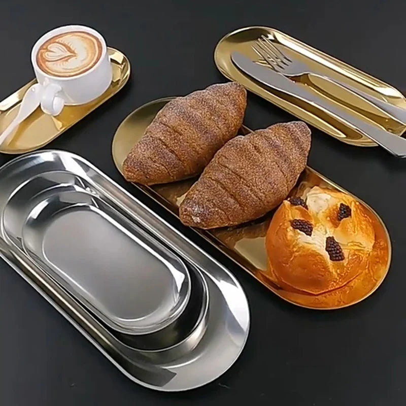 Nordic Heart Stainless Steel Dessert Fruit Plate – Gold/Silver