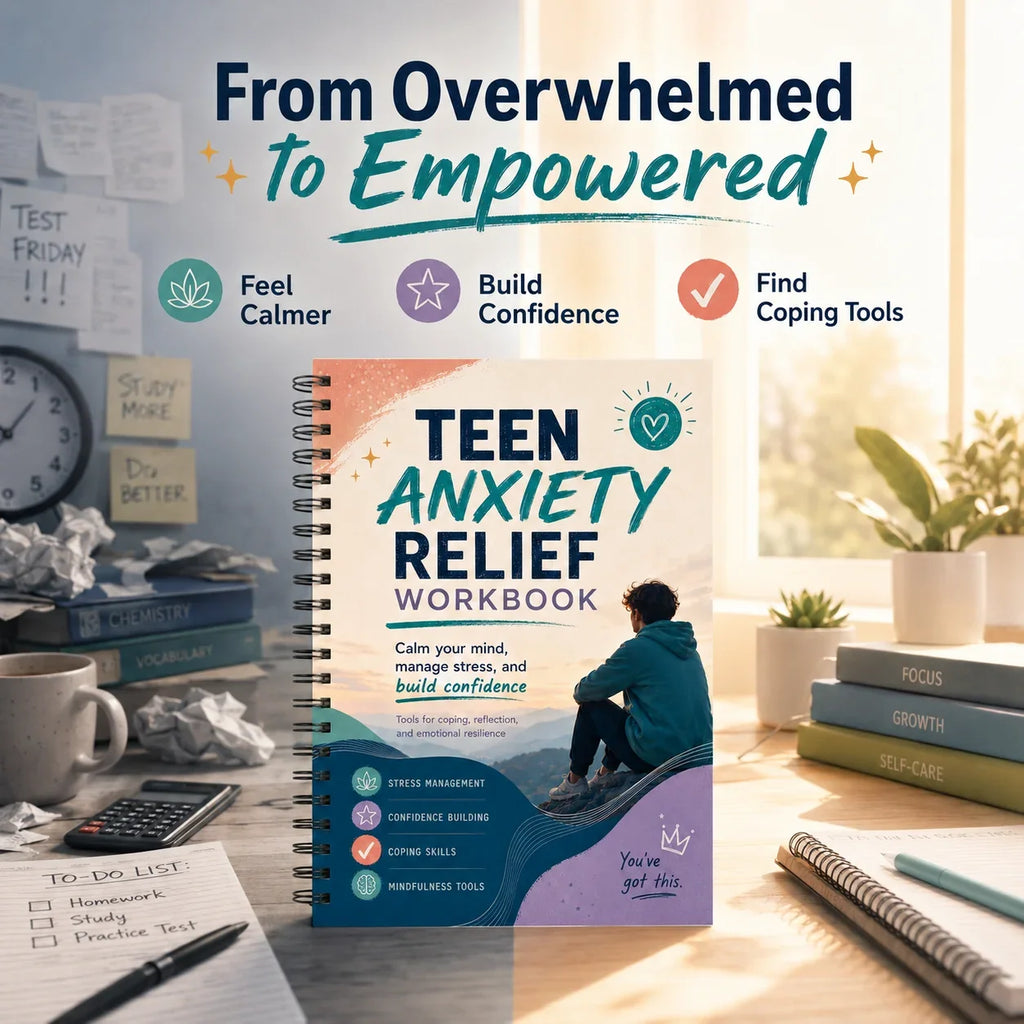 TEEN RELIEF WORKBOOK CBT Guided Journal Teens Stress Self Confidence