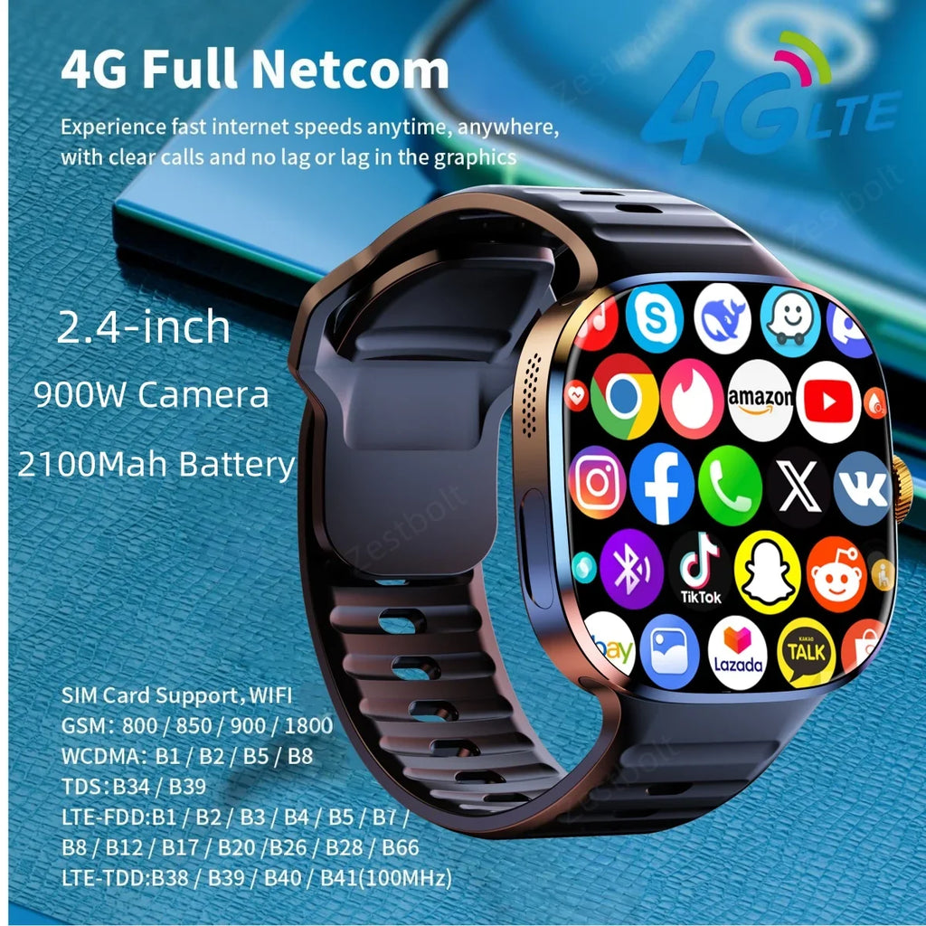 Zestbolt M99 4G Android Smartwatch 2.4" AMOLED 8MP Camera GPS