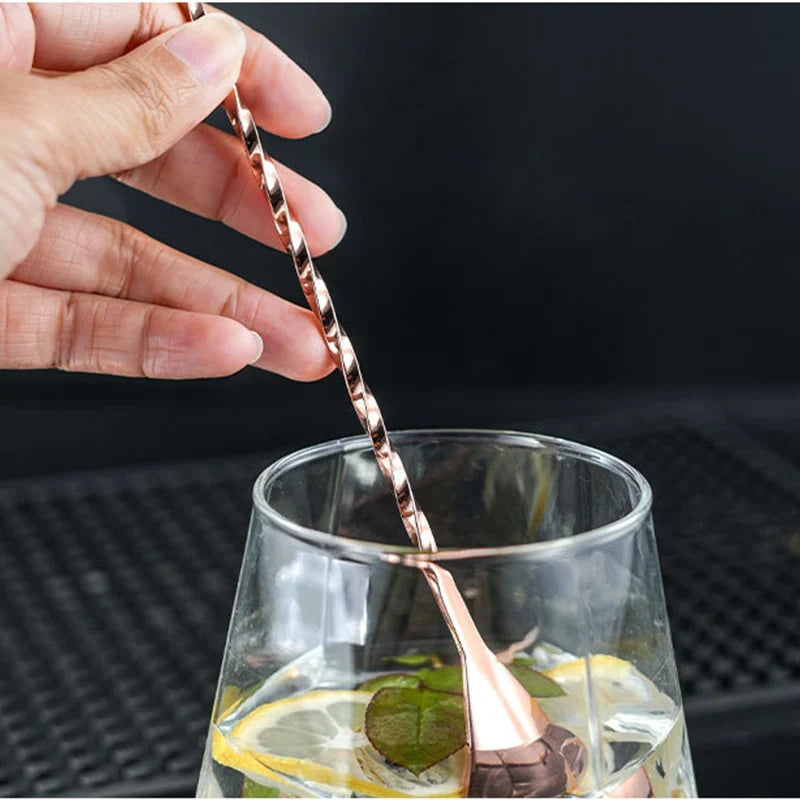 Stainless Steel Cocktail Stirring Spoon – Spiral Teardrop Bar Tool