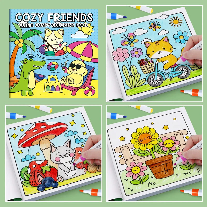 Children's Painted Painting Book Cozy Friend Cute Comfy Coloring