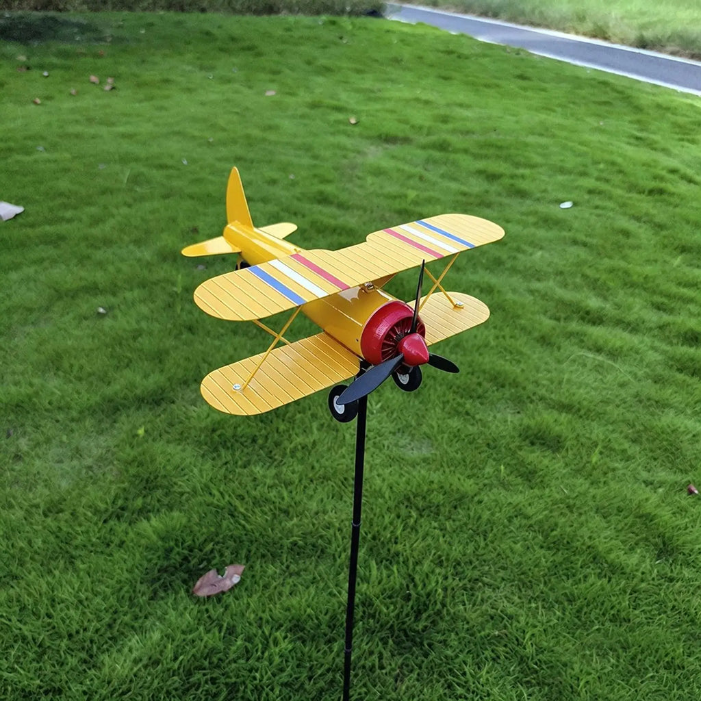 Metal Airplane Weathervane Wind Spinner | Garden & Lawn Decor