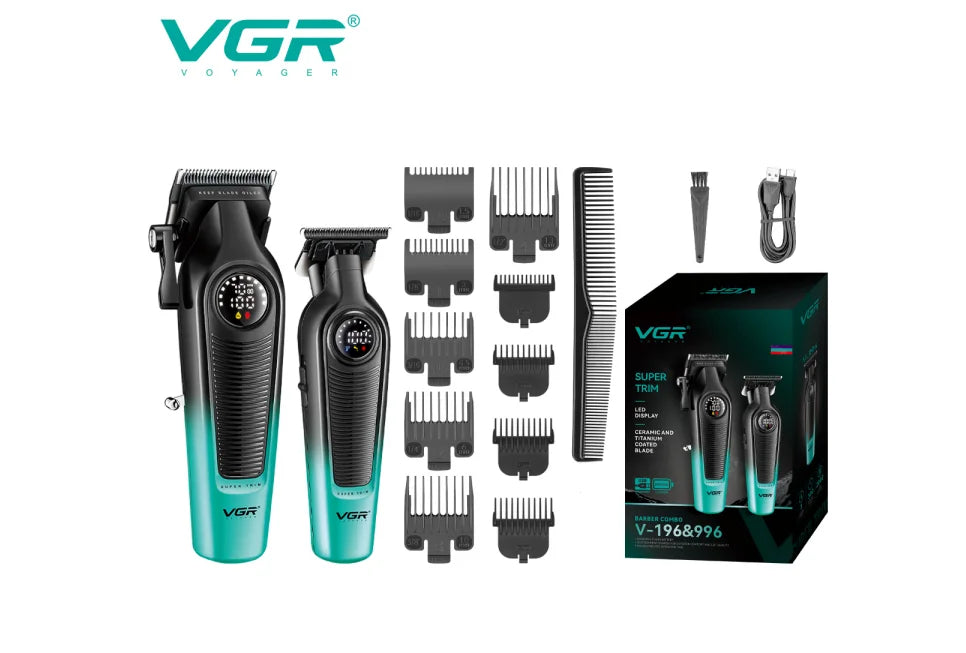 VGR 2-Piece Men's Electric Hair Clipper & Trimmer Set V-196 996