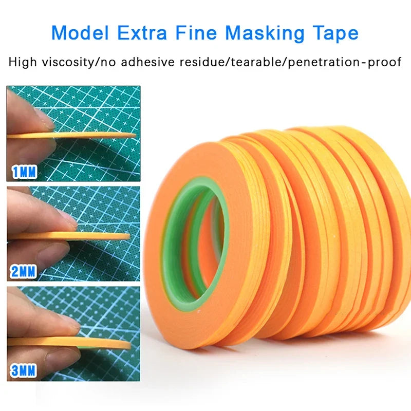 Ultra-Fine Model Masking Tape 1mm 2mm 3mm – 18m Covering Tape