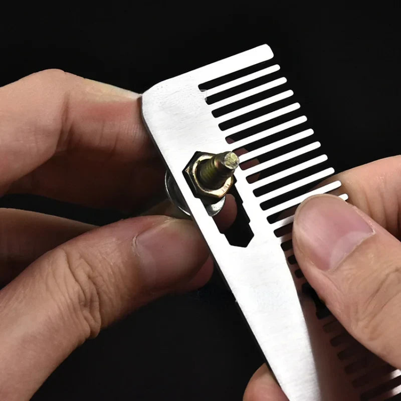 Stainless Steel Mini Beard Comb – Portable Pocket Styling Comb