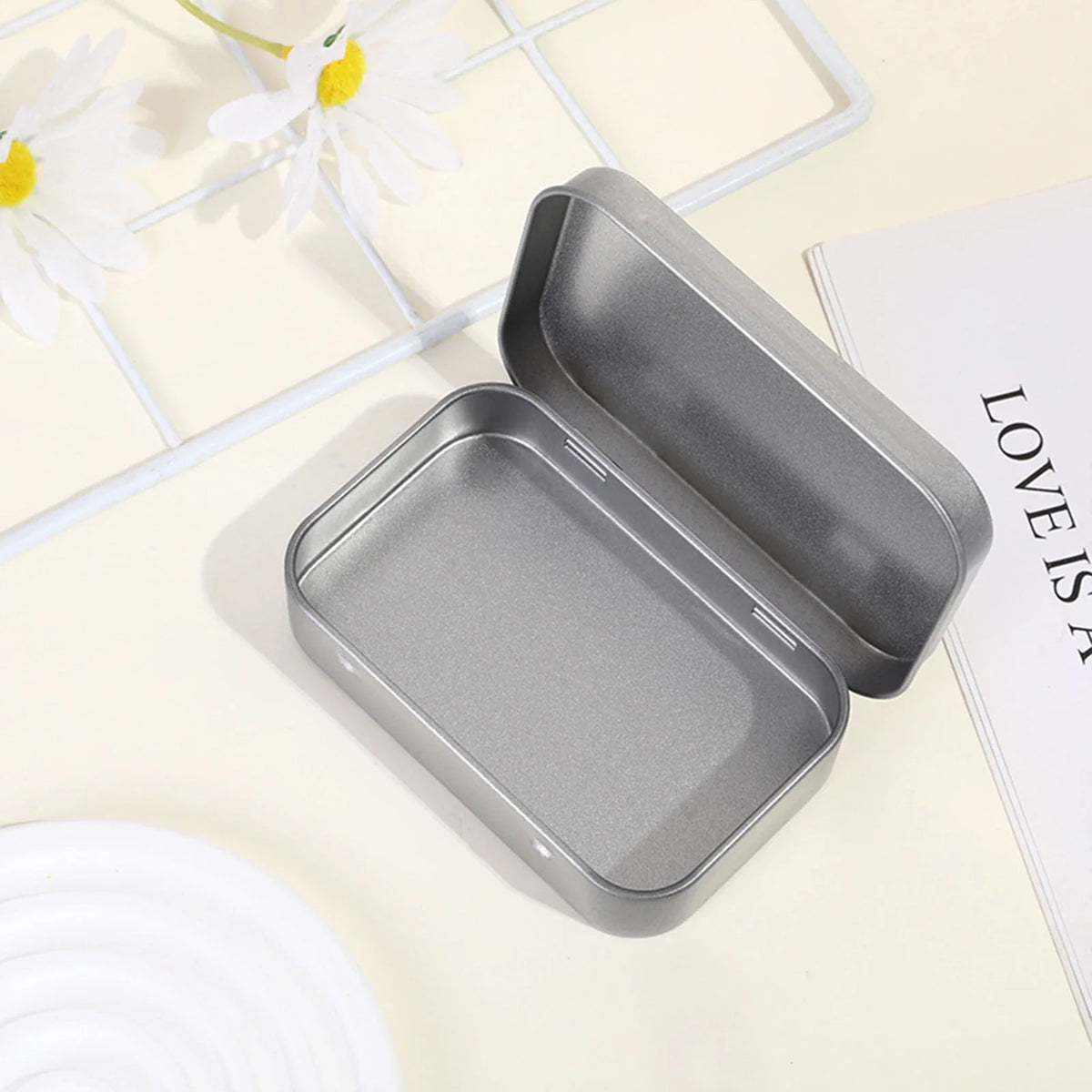 10-Pack Metal Hinged Tin Boxes with Lids | Small Storage Tins