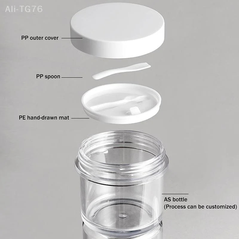 Clear Wide-Mouth Cosmetic Jar with Lid & Spoon | 100–300ml